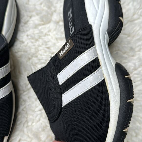 Y2K Vintage Mudd Platform Sandals Slip On Streetwear Comfy Slide On Black White - Picture 8 of 10